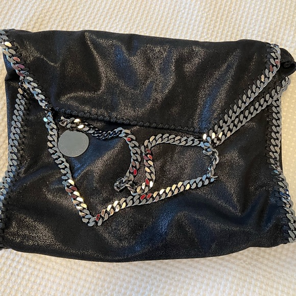 Stella Mccartney 2 Chain Falabella Tote Shoulder Bag In Black - Picture 10 of 11